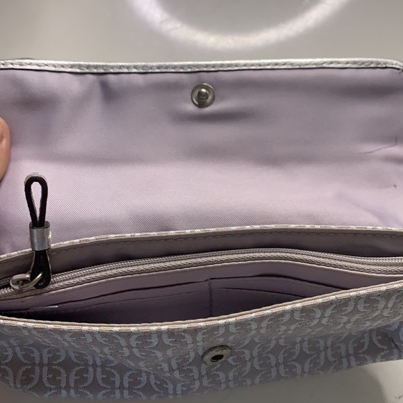 Vintage Y2K Fossil metallic silver wristlet wallet clutch bag casual - Picture 7 of 8